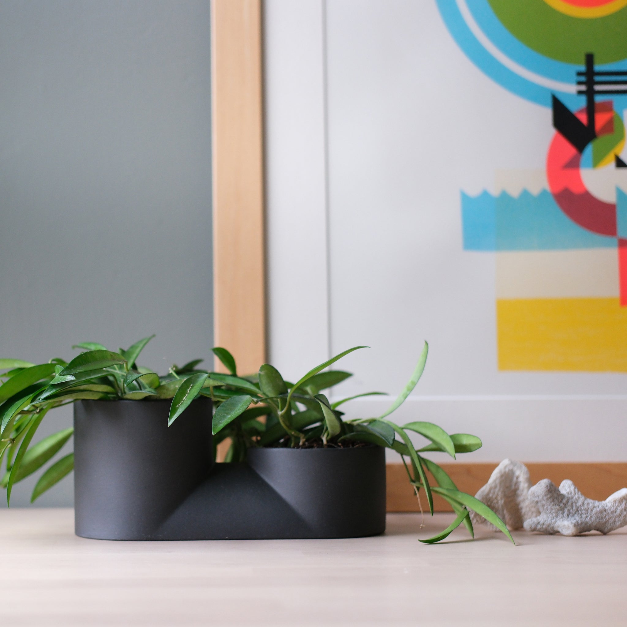 double planter pot Double Planter Black