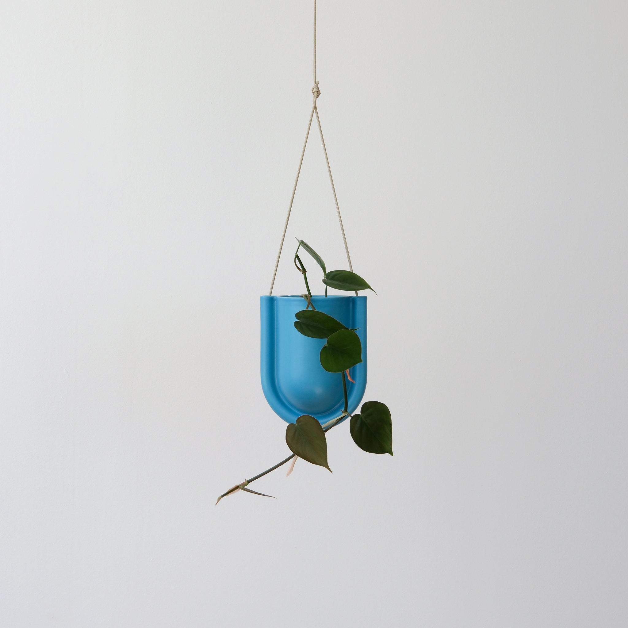 blue hanging plant pot Portico Planter Blue